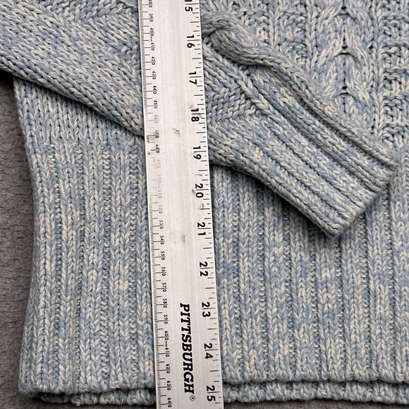 NEW‎ Vintage Y2K Tommy Hilfiger Cable Knit Sweater Womens XL Chunky Blue Heather - Picture 6 of 8